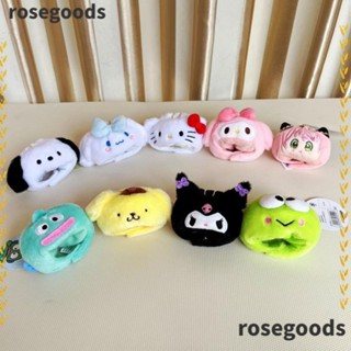 Rosegoods1 พวงกุญแจ จี้ตุ๊กตา Kawaii Mymelody Kuromi Cinnamoroll ผ้ากํามะหยี่ขนนิ่ม รูปหมวก สําหรับเด็กผู้หญิง