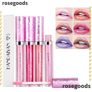 Rosegoods1 ลิปสติก ลิปบาล์ม เนื้อเจลลี่ ซาติน เมทัลลิก แวววาว ติดทนนาน ให้ความชุ่มชื้น 6 สี สําหรับผู้หญิง