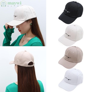 Maywi หมวกเบสบอล ผ้าฝ้าย สีพื้น แฟชั่นฤดูใบไม้ผลิ และฤดูร้อน