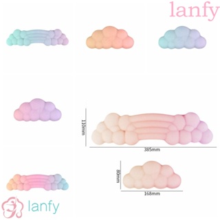 Lanfy แผ่นรองเมาส์ คีย์บอร์ด รูปเมฆ ไล่โทนสีรุ้ง หลากสี สําหรับสํานักงาน คอมพิวเตอร์