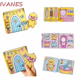 Ivanes หนังสือสติกเกอร์ รูปสุนัขลูน่า คุกกี้ ขนาดเล็ก เสียงเงียบ DIY ของขวัญสําหรับเด็กผู้หญิง