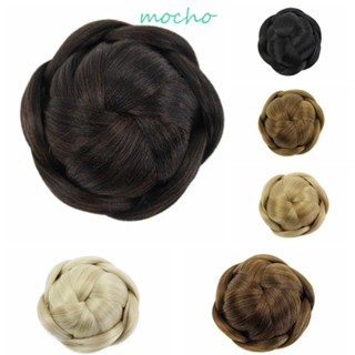 Mocho ผมปลอม สีน้ําตาล มีสไตล์ วินเทจ ผู้หญิง สังเคราะห์ ฮั่นฝู ผม Chignon หญิง ธรรมชาติ ทนความร้อน ไฟเบอร์ สาว โดนัท ลูกกลิ้ง แฮร์พีซ