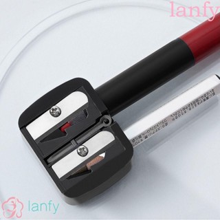 Lanfy กบเหลาดินสอเขียนคิ้ว แบบสองรู 2 ขนาด พกพาง่าย สําหรับผู้หญิง 2 ชิ้น