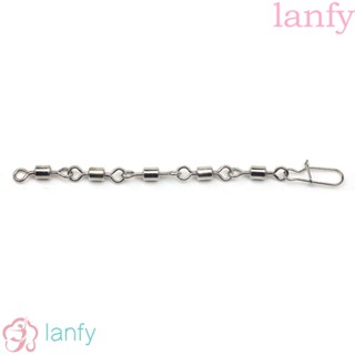 Lanfy ลูกหมุนตกปลา สเตนเลส ทองแดง กันกัด อุปกรณ์เสริม สําหรับตกปลาทะเล 10 ชิ้น