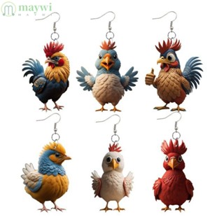 Maywi ต่างหูสตั๊ด อะคริลิค ลายการ์ตูนไก่ น้ําหนักเบา ของขวัญ สําหรับผู้หญิง