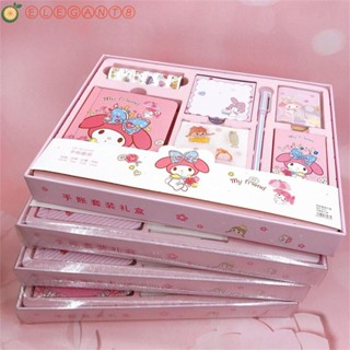 Aelegant ชุดสมุดโน้ตสติกเกอร์ ลาย Melody Cinnamoroll ของขวัญ สําหรับนักเรียน