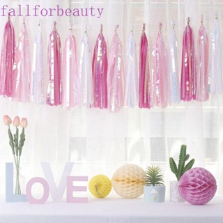 Fallforbeauty กระดาษพู่ ลายยูนิคอร์น สีรุ้ง สําหรับตกแต่งปาร์ตี้วันเกิด งานแต่งงาน