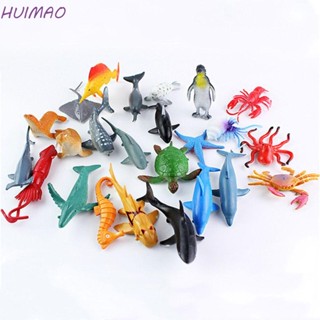 Huimao โมเดลฟิกเกอร์ PVC รูปสัตว์ทะเล ของเล่นสะสม สําหรับเด็ก 24 ชิ้น ต่อชุด