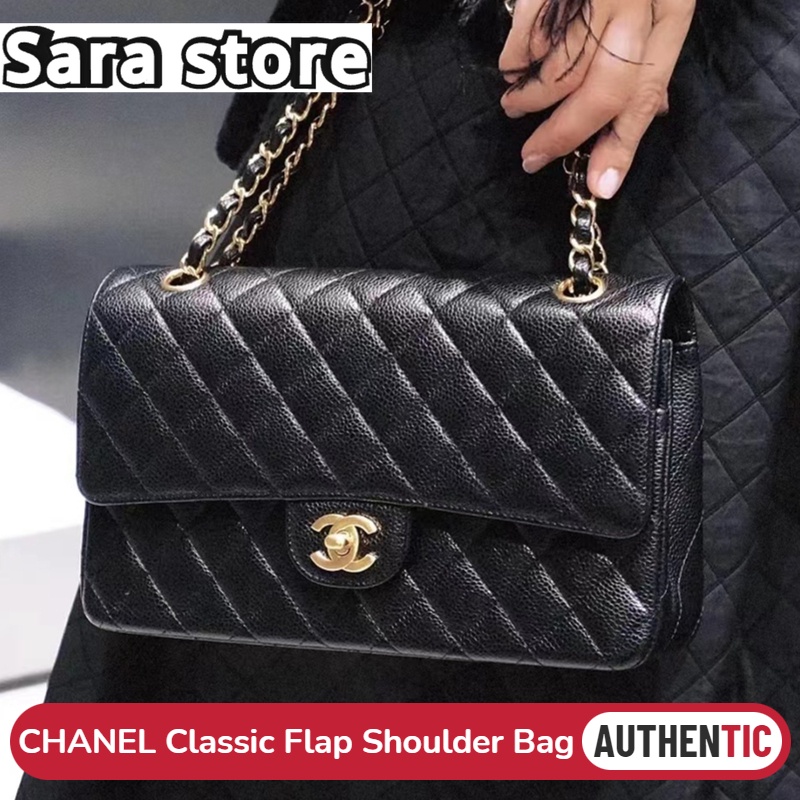 ชาแนล Chanel Classic Flap CF Shoulder Bag กระเป๋าสะพายผู้หญิง sheepskin&amp;caviar