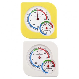 เครื่องวัดอุณหภูมิ -20-50 ℃ ความชื้นอนาล็อก พลาสติก ขนาด 0-100 (RH) 7.2x7.2 ซม. สําหรับกลางแจ้ง