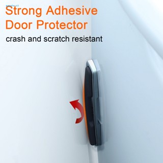 Ganale.cl ยางพลาสติก ป้องกันประตูรถยนต์ของคุณ พร้อมสติกเกอร์กันชน สีดํามันวาว 4 ชิ้น