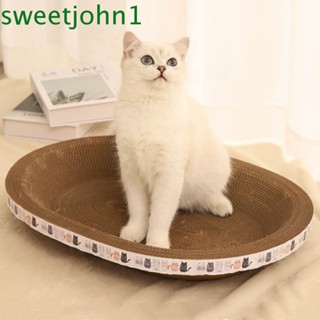 Sweetjohn แผ่นกระดาษลูกฟูก ทรงกลม ทนต่อการสึกหรอ สําหรับแมว