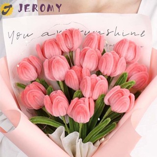 Jeromy ช่อดอกทิวลิปปลอม แฮนด์เมด 4 สี DIY