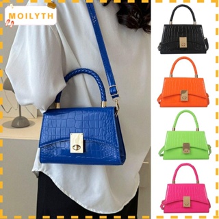 Moilyth กระเป๋าสะพายไหล่ กระเป๋าเมสเซนเจอร์ หนัง PU สีพื้น สําหรับผู้หญิง