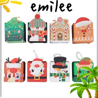 Emilee กล่องของขวัญคริสต์มาส กล่องบรรจุภัณฑ์คุกกี้ ลายซานตาคลอส สําหรับตกแต่งปาร์ตี้คริสต์มาส ปี 2023