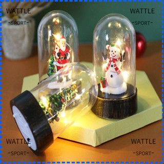 Wattle โคมไฟ Led รูปซานตาคลอส สโนว์แมน ใช้แบตเตอรี่ 3 สี สําหรับตกแต่งบ้าน เทศกาลคริสต์มาส