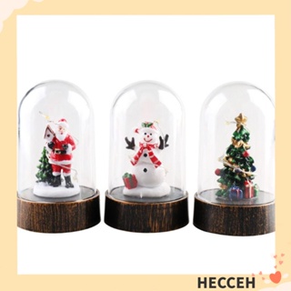 Hecceh โคมไฟ Led รูปซานตาคลอส สโนว์แมน 3 สี ใช้แบตเตอรี่ พลาสติก แบบพกพา สําหรับตกแต่งบ้าน คริสต์มาส