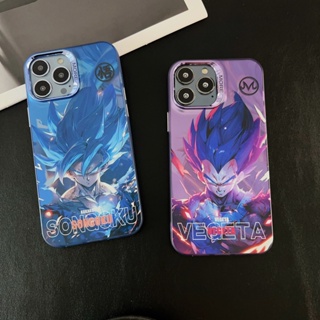 เคสไอโฟน11 Son Goku &amp; Vegeta Dragon Ball iPhone 15 Plus เคสไอโฟนสีสันสดแข็งกล้องรูใหญ่แบบนิ่มกันกระแทก สำหรับ เคสApple IPhone 15 เคสi11 12 14 14 Pro Max 11 13 Case