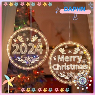 Daphs ไฟ LED อะคริลิค ทรงกลม ลาย Merry Christmas สําหรับตกแต่งต้นคริสต์มาส ปี 2024