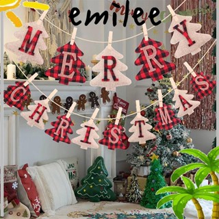 Emilee ธงแขวน ลายตัวอักษรภาษาอังกฤษ Merry Christmas สําหรับตกแต่งบ้าน ต้นคริสต์มาส