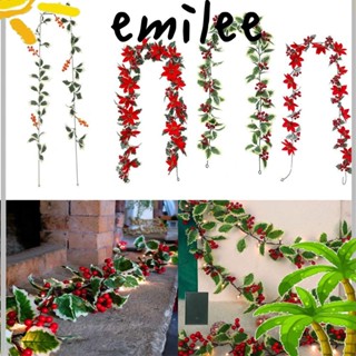 Emilee เถาดอกไม้คริสต์มาส สําหรับแขวนตกแต่งผนังบ้าน ห้อง DIY