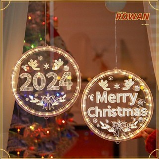 Rowans สายไฟ Led อะคริลิค ทรงกลม ลาย Merry Christmas 2024 สําหรับตกแต่งเทศกาลคริสต์มาส