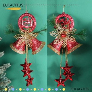 Eutus กระดิ่งพลาสติก สีแดง หรูหรา สําหรับแขวนตกแต่งต้นคริสต์มาส