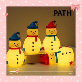 Path โคมไฟกลางคืน LED พลาสติก ลายการ์ตูนสโนว์แมน เรืองแสง สีแดง สีฟ้า สําหรับตกแต่งปาร์ตี้คริสต์มาส