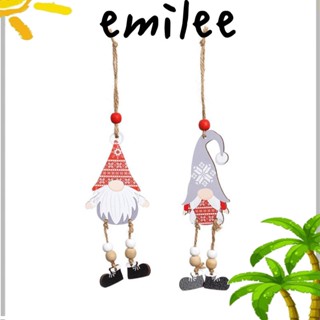 Emilee จี้ตุ๊กตาคนแคระ แบบไม้ ขนาดเล็ก สําหรับแขวนตกแต่งต้นคริสต์มาส 3 ชิ้น