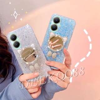 เคสโทรศัพท์มือถือนิ่ม ลายแมวน่ารัก แต่งกลิตเตอร์ วิบวับ สําหรับ VIVOV29 VIVOY27 VIVO V29 V27 V27e Y27 Y36 Y78 Y02T Y02A 4G 5G 2023