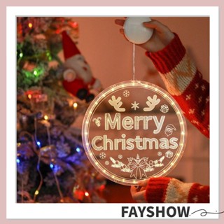 Fay สายไฟ Led อะคริลิค ทรงกลม ลาย Merry Christmas 2024 สําหรับตกแต่งเทศกาลคริสต์มาส