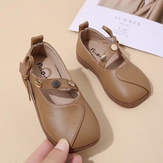 Princess shoes with soft soles, princess shoes with English style, small leather shoes with soft soles, soft leather shoes, childrens fashionable foreign style square shoes.