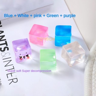 ของเล่นบีบสกุชชี่น้ําแข็ง เจลนิ่ม สีฟ้า สีม่วง บรรเทาความวิตกกังวล