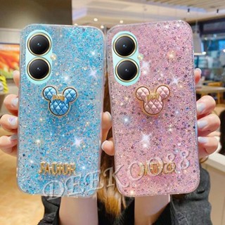 ใหม่ เคสโทรศัพท์มือถือ TPU นิ่ม ปิดด้านหลัง ลายหมีน่ารัก ประดับกลิตเตอร์วิบวับ สําหรับ VIVOV29 VIVOY27 VIVO V29 V27 V27e Y27 Y36 Y78 Y02T Y02A 4G 5G 2023