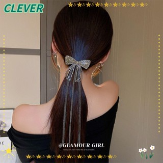 Clever กิ๊บติดผมหางม้า โลหะ ประดับมุก รูปผีเสื้อ ปลาฉลาม สไตล์เกาหลี หรูหรา เครื่องประดับแฟชั่น สําหรับผู้หญิง