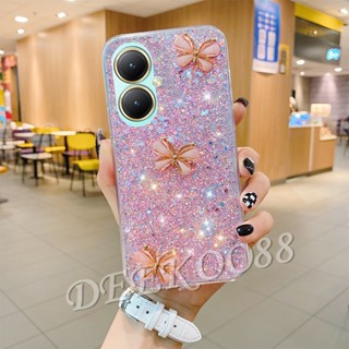 ใหม่ เคสโทรศัพท์มือถือ TPU นิ่ม ปิดด้านหลัง ลายผีเสื้อน่ารัก ประดับกลิตเตอร์ คริสตัล วิบวับ หรูหรา สําหรับ VIVOV29 VIVOY27 VIVO V29 V27 V27e Y27 Y36 Y78 Y02T Y02A 4G 5G 2023