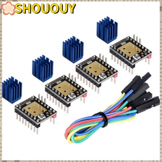 Shououy โมดูลสเต็ปมอเตอร์ไดรเวอร์ TMC2208 V3.0 UART mode พร้อมฮีทซิงค์ อะไหล่เครื่องพิมพ์ V1.1 4 ชิ้น