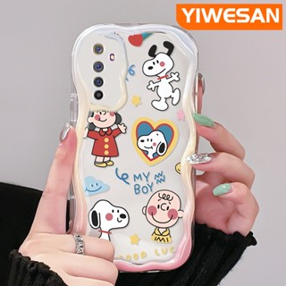 สําหรับ Realme 6 Pro 6s Narzo เคสการ์ตูน Snoopy รูปแบบใหม่ เนื้อครีม ขอบคลื่น นิ่ม ใส กันกระแทก เคสโทรศัพท์