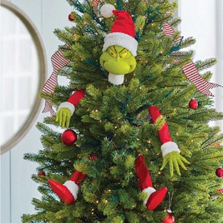 Grinch Arm Leg Head Ornaments Holder Christmas Tree Decorations Xmas Party Gift