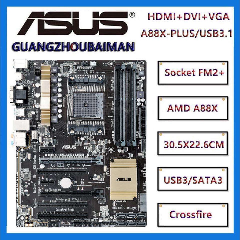 Asus A88X-PLUS/usb3.1/A88XM-A/usb3.1/A88XM-E/usb3.1 AMD a88x เมนบอร์ด DDR3 64GB PCI-E 3.0 DVI HDMI U