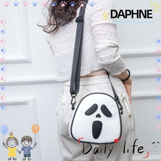 Daphne กระเป๋าถือ กระเป๋าสะพายไหล่ หนัง PU ลายการ์ตูนผีฮาโลวีน ความจุสูง แฟชั่นสําหรับสตรี