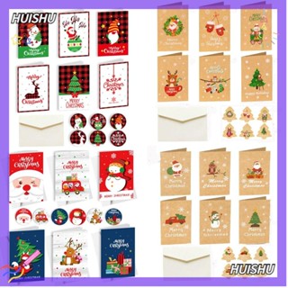 Hs การ์ดข้อความเปล่า ลาย Merry Christmas แฮนด์เมด DIY 12 ชุด