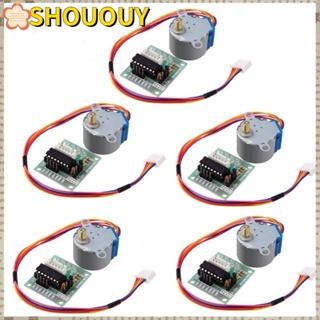 Shououy ไดรเวอร์สเต็ปมอเตอร์ 5 ชิ้น พร้อมบอร์ดไดร์ฟ 5V 5 สาย 4 เฟส 28BYJ-48 ULN2003 5V Arduino Pi PIC Raspberry Pi