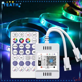 Teath ตัวควบคุมไฟ LED WiFi 2048 พิกเซล หรี่แสงได้ 144W DC5-24V พร้อมรีโมตควบคุมด้วยเสียง 28 คีย์ สําหรับแถบไฟ WS2812B WS281 SM16703