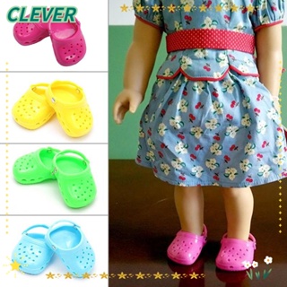 Clever รองเท้าแตะ ขนาดเล็ก 7*4.5 ซม. อุปกรณ์เสริม สําหรับบ้านตุ๊กตา 18 นิ้ว 1 คู่