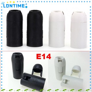 Lontime ซ็อกเก็ตโคมไฟ E14 พลาสติก ทรงกลม สีดํา สีขาว E14 5 ชิ้น