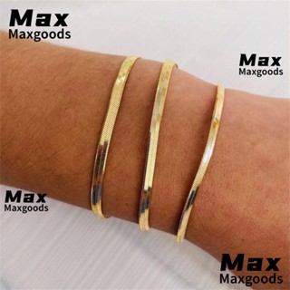 Maxg สร้อยข้อมือโซ่งู 3/4/5 มม. ของขวัญ มินิมอล เครื่องประดับ สําหรับผู้หญิง ผู้ชาย ก้างปลา สร้อยข้อมือเชื่อมโยง