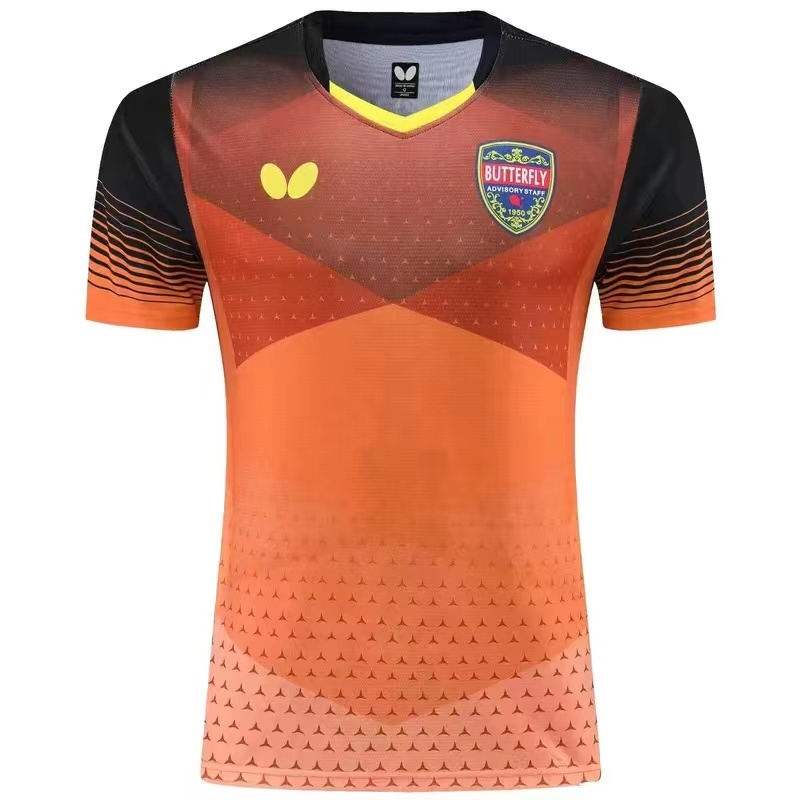 เสื้อกีฬาปิงปองแขนสั้น ระบายอากาศได้ดี แบบแห้งเร็ว ลายผีเสื้อ สําหรับผู้ชาย และผู้หญิง