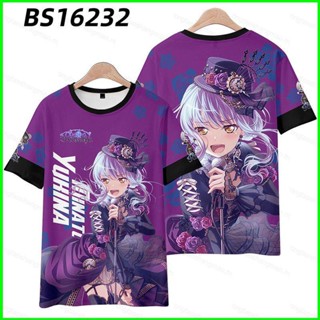 Yts BanG Dream Roselia เสื้อยืดแขนสั้น กางเกงขาสั้น ชุดคอสเพลย์ 3D แฟชั่นสําหรับผู้หญิง