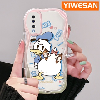 เคสโทรศัพท์มือถือ ซิลิโคนใส กันกระแทก ลายการ์ตูนโดนัลด์ดั๊ก คลื่น ขอบครีมมี่น่ารัก สําหรับ Samsung galaxy A50 A50s A30s A51 M40s A52 A52s 5G